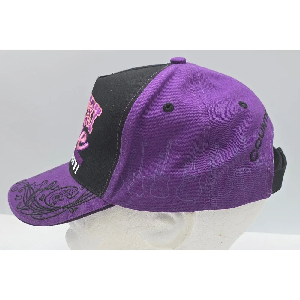 Country Sassy Strapback Hat Womens Purple‎ Black Country Cutie Rockin Bootie Cap